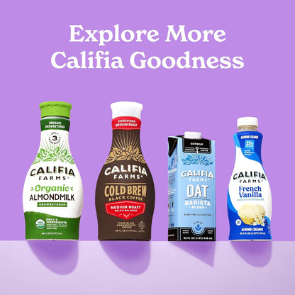 Califia Farms - Oat Barista Blend Oat Milk, 32 Oz (Pack of 6), Shelf Stable, Dairy Free, Plant Based, Vegan, Gluten Free, Non GMO, High Calcium, Milk Frother, Creamer, Oatmilk