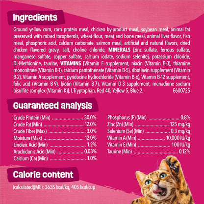Purina Friskies Gravy Swirlers With Flavors of Chicken, Salmon and Gravy Dry Cat Food - 3.15 lb. Bag