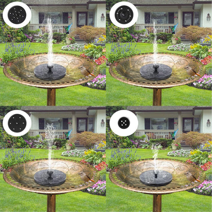 Mademax Solar Bird Bath Fountains, Upgrade 1.4W Solar Fountain Pump with 6 Nozzles, Free Standing Floating Solar Powered Water Fountain Pump for Bird Bath, Garden, Pond, Pool, Outdoor