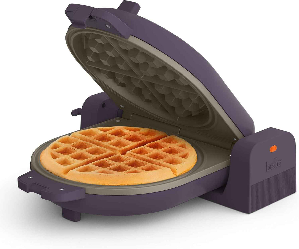 BELLA Flip-n-Store Waffle Maker, 7" Ceramic Nonstick, 1000W, Compact Flip Waffle Iron with Power Indicator and Cool Touch Handle