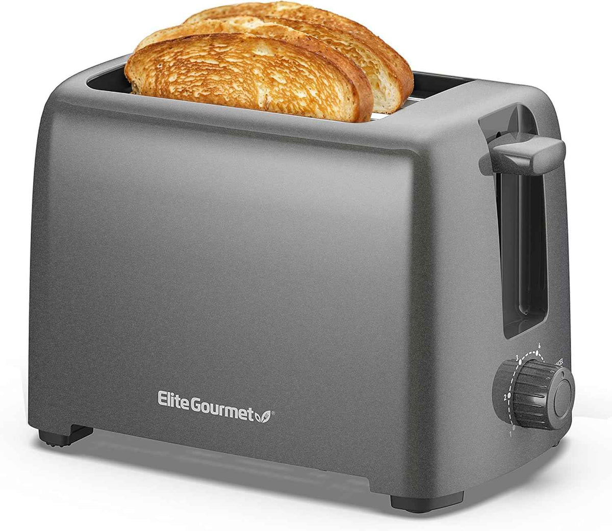 Elite Gourmet 2-Slice Cool-Touch Toaster with 6 Toast Settings, Cancel Function, and Extra-Wide Slots for Bagels, Waffles, and Muffins