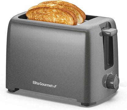 Elite Gourmet 2-Slice Cool-Touch Toaster with 6 Toast Settings, Cancel Function, and Extra-Wide Slots for Bagels, Waffles, and Muffins